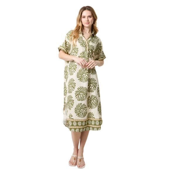 Floral Print Loose Fit Summer Dress for Women – Comfortable & Stylish Short Sleeve Dress (3)